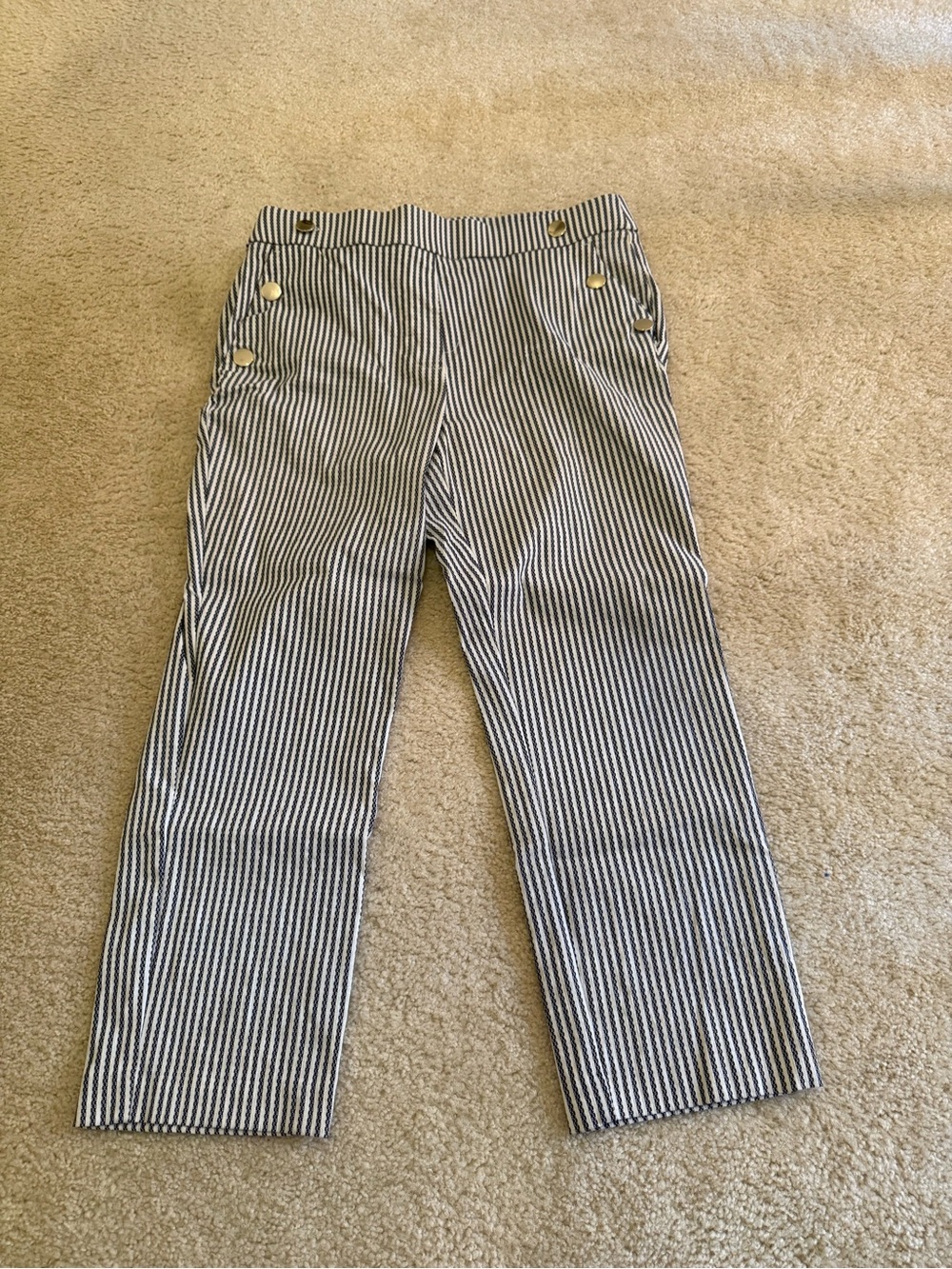 Ladies Large Jules & Leopold Navy and White Striped Sailor-Style